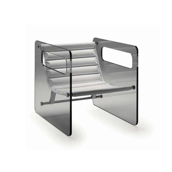 Tonelli Design Naked fotel ze szkła z podłokietnikami