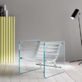 Tonelli Design Naked fotel ze szkła z podłokietnikami