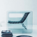 Tonelli Design Naked fotel ze szkła z podłokietnikami