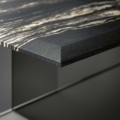 Tonelli Design Sestante Stone stolik kawowy z marmurowym blatem i szklaną podstawą