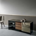 Tonelli Design Shoji szafka z satynowego szkła z drzwiami przesuwnymi