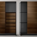 Tonelli Design Shoji wysoka szafka z marmuru Dark Emperador i szkła