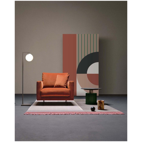 Scappini-Home-Diva-Fotel-1 Scappini Home, fotel Diva, nowoczesny design, komfort, tkanina AZI-GL 303, metalowe nogi w wykończeniu tytanu.