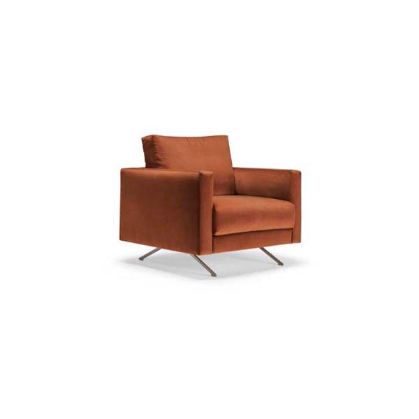 Scappini-Home-Diva-Fotel Scappini Home, fotel Diva, nowoczesny design, komfort, tkanina AZI-GL 303, metalowe nogi w wykończeniu tytanu.