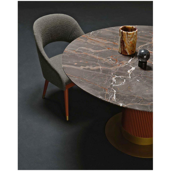 Scappini-Home-Embrace-Krzeslo-10 Scappini Home Embrace Chair, krzesło z skórą DAK-DI 0229 i tkaniną AZI-GL 803, konstrukcja w kolorze 7026 GRANITE GREY.