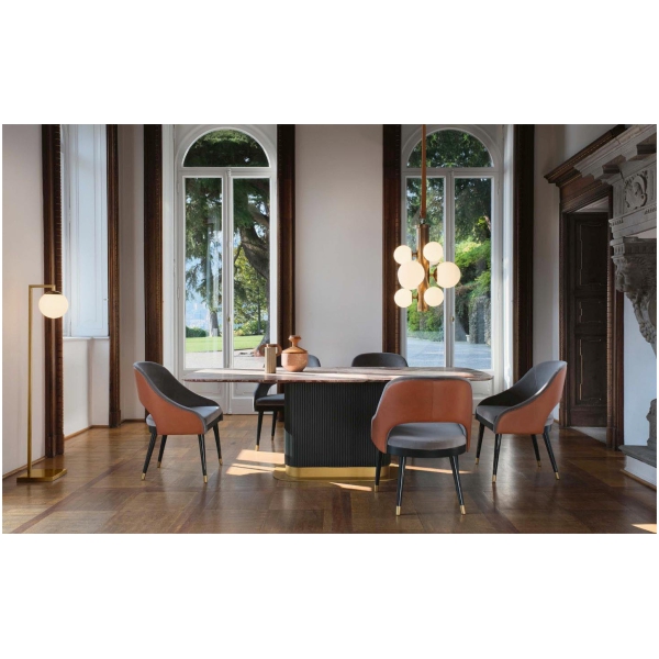 Scappini-Home-Embrace-Krzeslo-8 Scappini Home Embrace Chair, krzesło z skórą DAK-DI 0229 i tkaniną AZI-GL 803, konstrukcja w kolorze 7026 GRANITE GREY.