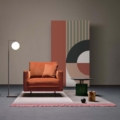 Scappini Home, stolik kawowy Mid Occasional N10-M, blat marmurowy, podstawa mosiężna, baza drewniana w kolorze Granite Grey.