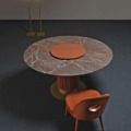 Scappini Home Lazy Susan Twist, obrotowa taca ze szkła w miedzianym brązie, z mechanizmem kulowym, średnica 60 cm.