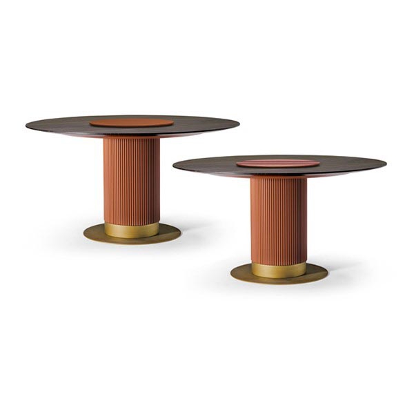 Scappini Home Lazy Susan Twist, obrotowa taca ze szkła w miedzianym brązie, z mechanizmem kulowym, średnica 60 cm.