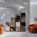 Laurameroni Echo Stoliki niskie mosiądz marmur szkło z kolekcji Echo projektu Bartoli Design