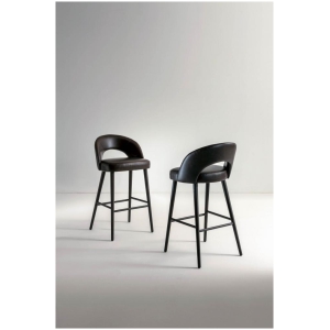 Laurameroni LV 102 Stool Hoker tapicerowany skórą z kolekcji projektu Laurameroni
