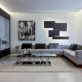 Laurameroni Lightwall Lampa ścienna metalowa podświetlana instalacja z kolekcji Elements projektu Mark Anderson