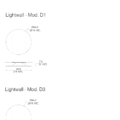 Laurameroni Lightwall Lampa ścienna metalowa podświetlana instalacja z kolekcji Elements projektu Mark Anderson