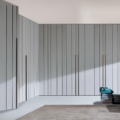 Laurameroni Line Wardrobe Garderoba szafa z drewnianymi drzwiami system z kolekcji Line projektu Cesare Arosio