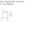 Laurameroni Margaret Bar Stool Hoker drewniany miękkim siedziskiem z kolekcji Margaret projektu Cesare Arosio