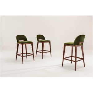 Laurameroni Margaret Bar Stool Hoker drewniany miękkim siedziskiem z kolekcji Margaret projektu Cesare Arosio