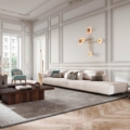 Laurameroni Metropol System Sofa modułowa z drewnianymi bokami z kolekcji Metropol projektu Cesare Arosio