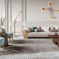 Laurameroni Metropol System Sofa modułowa z drewnianymi bokami z kolekcji Metropol projektu Cesare Arosio