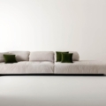 Laurameroni Metropol System Sofa modułowa z drewnianymi bokami z kolekcji Metropol projektu Cesare Arosio
