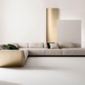 Laurameroni Metropol System Sofa modułowa z drewnianymi bokami z kolekcji Metropol projektu Cesare Arosio