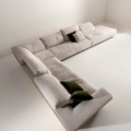 Laurameroni Metropol System Sofa modułowa z drewnianymi bokami z kolekcji Metropol projektu Cesare Arosio