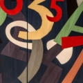 Laurameroni Numeri Komoda inkrustowana z kolekcji Intarsia projektu Ugo Nespolo