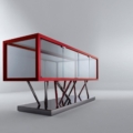 Laurameroni SA 02 Komoda szkło i metal z kolekcji Sottsass projektu Sottsass Associati