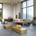 Laurameroni ST 31 ST 32 ST 33 ST 34 Stoliki kawowe wykończone metalem z kolekcji Stars projektu Sottsass Associati