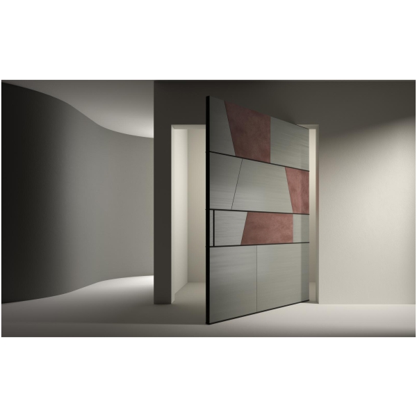 Laurameroni Terre Pivot Door Drzwi pivotowe drewno marmur skóra z kolekcji Terre projektu Bartoli Design