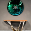 Zięta G-Console konsola wariant G-Console Duo Right blat Bog Oak nogi Inox Brushed