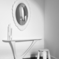 Zięta G-Console konsola wariant G-Console Duo Right blat Bog Oak nogi Inox Brushed