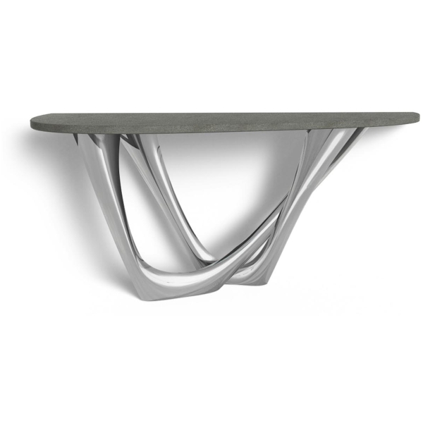 Zięta G-Console konsola wariant G-Console Duo Right blat Concrete No.3 nogi Inox Brushed