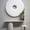 Zięta Parova Console konsola wariant Parova Console Mono blat Bog Oak nogi Inox Brushed