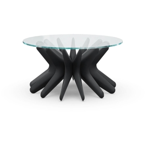 Zięta Steel In Rotation Coffee Table szezlong wariant Sir Coffee Table 1 blat Glass nogi Graphite Grey Matt 7021