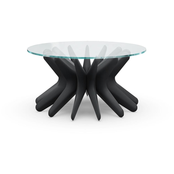 Zięta Steel In Rotation Coffee Table szezlong wariant Sir Coffee Table 1 blat Glass nogi Graphite Grey Matt 7021