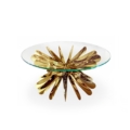 Zięta Steel In Rotation Coffee Table szezlong wariant Sir Coffee Table 1 blat Glass nogi Heat Flamed Gold