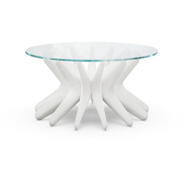 Zięta Steel In Rotation Coffee Table szezlong wariant Sir Coffee Table 1 blat Glass nogi White Matt 9010