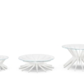 Zięta Steel In Rotation Coffee Table szezlong wariant Sir Coffee Table 1 blat Glass nogi White Matt 9010