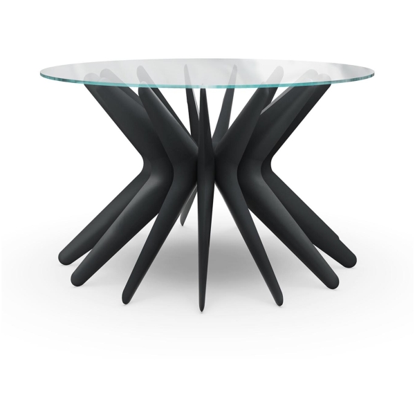 Zięta Steel In Rotation Coffee Table szezlong wariant Sir Coffee Table 3 blat Glass nogi Graphite Grey Matt 7021