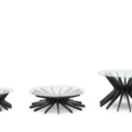 Zięta Steel In Rotation Coffee Table szezlong wariant Sir Coffee Table 3 blat Glass nogi Graphite Grey Matt 7021