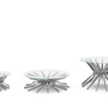 Zięta Steel In Rotation Coffee Table szezlong wariant Sir Coffee Table 3 blat Glass nogi Inox Polished