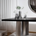 Zięta Stół Parova stół wariant Parova Table blat Dark Oak nogi Inox Brushed