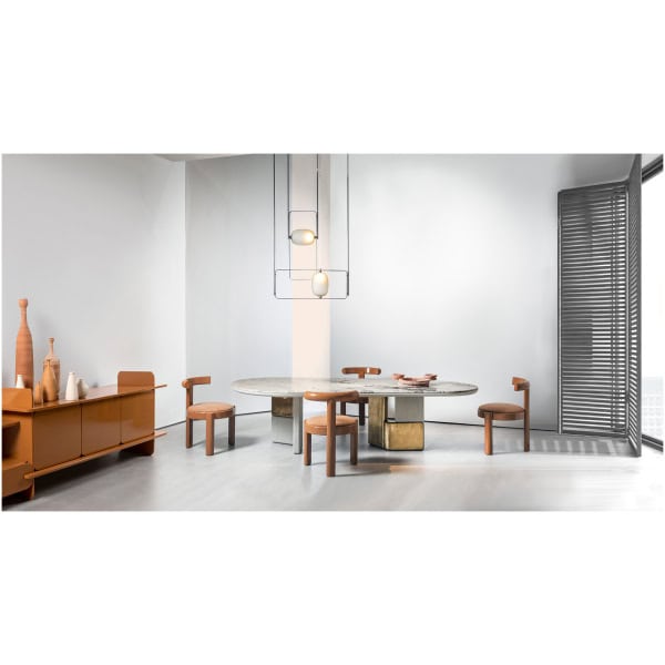 krzeslo-Hessentia-Tita-582-1 krzesło Hessentia Tita 582 zaprojektowana przez Luca Erba, materiały: Skóra, tkanina, lakier