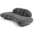 sofa Hessentia Kiro 566 zaprojektowana przez Luca Erba, materiały: Tkanina, skóra, drewno