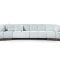 sofa Hessentia Kiro 567 zaprojektowana przez Luca Erba, materiały: Tkanina, skóra, drewno