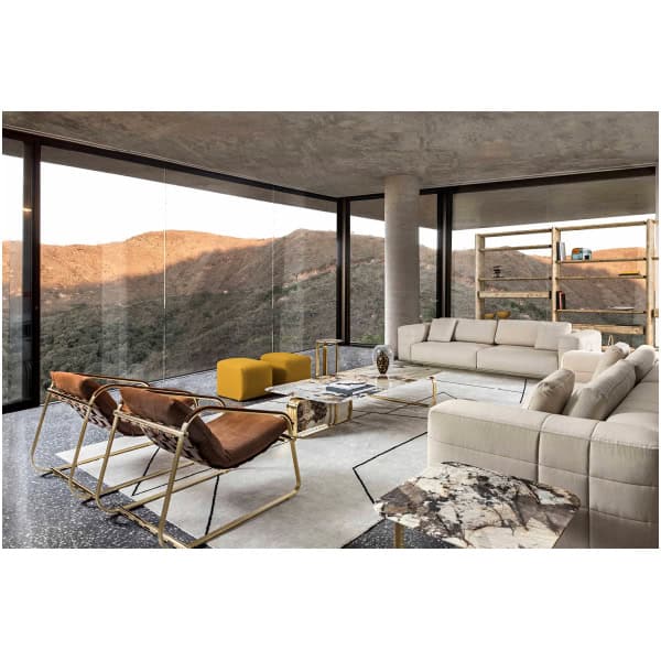 sofa-Hessentia-Rubik-292-2 sofa Hessentia Rubik 292 zaprojektowana przez Luca Erba, materiały: Tkanina, skóra, metal