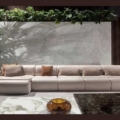 sofa modułowa Hessentia Denver 281 zaprojektowana przez Claudio Cappellini, materiały: Tkanina, skóra