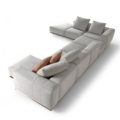 sofa modułowa Hessentia Rubik 293 zaprojektowana przez Luca Erba, materiały: Tkanina, Skóra, Metal