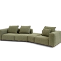 sofa modułowa Hessentia Rubik 293 zaprojektowana przez Luca Erba, materiały: Tkanina, Skóra, Metal