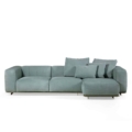 sofa modułowa Hessentia Rubik 293 zaprojektowana przez Luca Erba, materiały: Tkanina, Skóra, Metal
